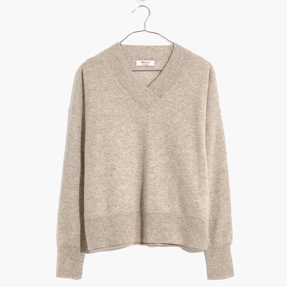 Madewell Sweaters - Madewell Cashmere V-Neck Sweater in Heather Shawdow